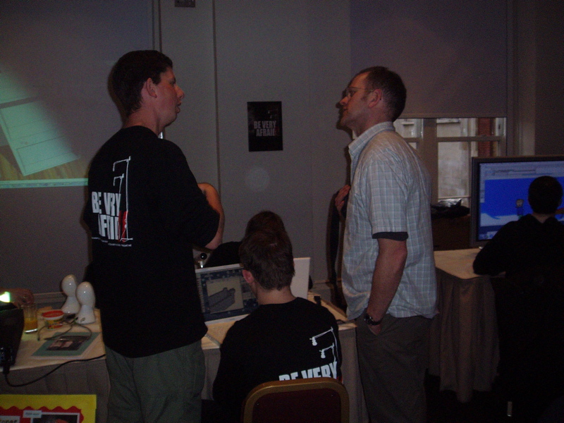 Jonathan explaining to Nick at Illumina