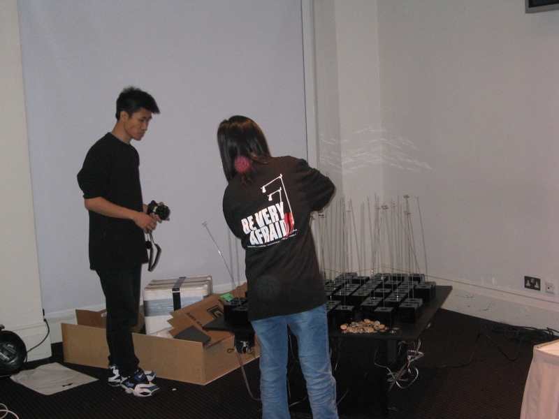 Ravensbourne students setup their installations