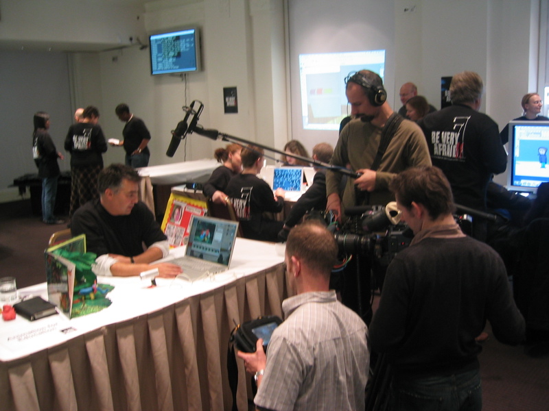 Film crew interview Oscar Stringer