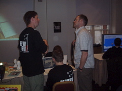 Jonathan explaining to Nick at Illumina