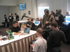 Film crew interview Oscar Stringer