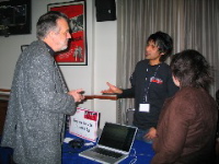 Graham Howard talks to students from Bournemouth University