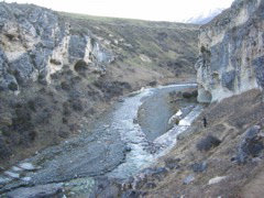 Cave cut into the mountains