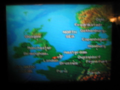 In flight map of Europe