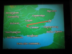 In flight GPS south east map