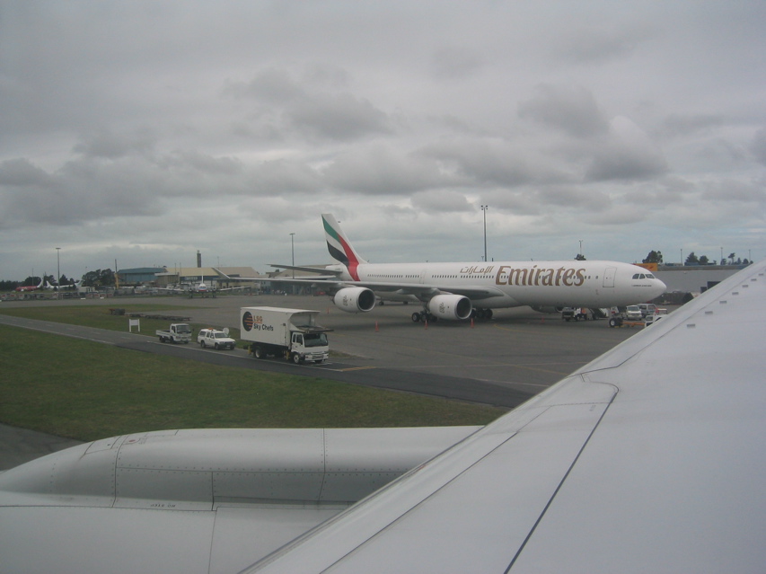 Taxi'ing to the runway at Christchurch airport