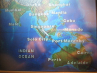 In flight map of Southern Hemisphere