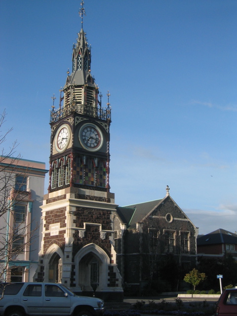 Christchurch: town clock & church