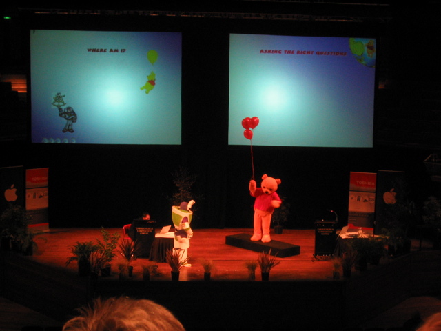 Derek & Vince's keynote, Buzz Lightyear and Pooh