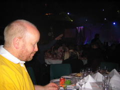 Richard tucking into conference food