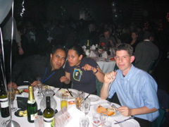 Mu, Lola and Jonathan eating