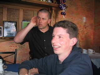 Jonathan and Martin enjoy the atmosphere