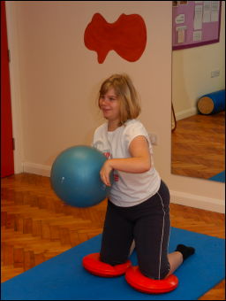 Jessica in a physiotherapy session at Stepping Stones School