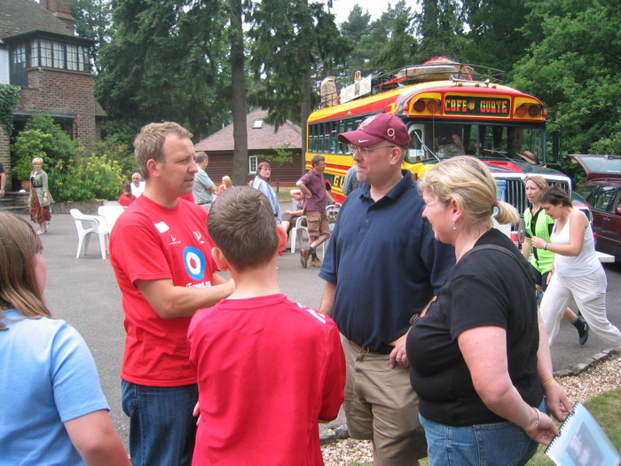 Terry Harman talks to parents