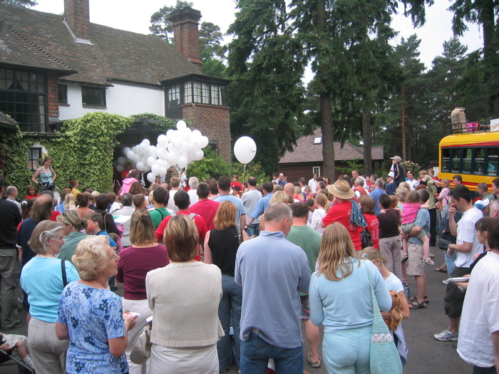 At the end of the day, everybody gathered for the balloon release