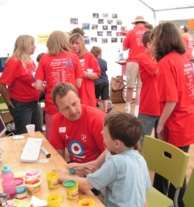 Terry Harman working with another budding young animator