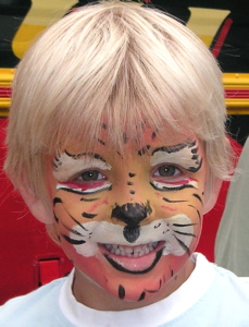 Face painting: just look at the smile of this Tiger