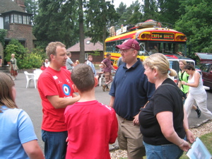 Terry Harman talks to parents