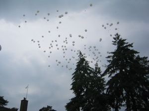 Balloons set off on their journey skywards