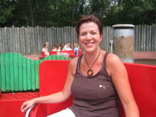 Julie takes her place on the Rumba Rapids ride