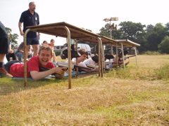 In Prone position, Dom's face is a picture of excitement.