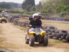 Jess and instructor, Ray, having some practice laps