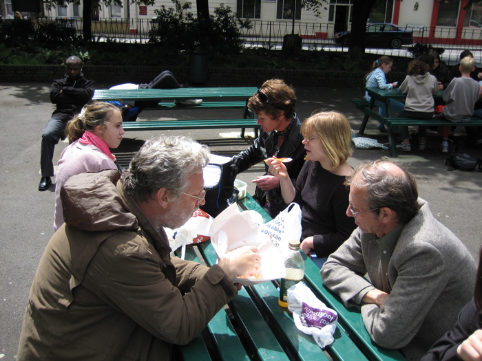 Lunch outside the Imperial War Museum.