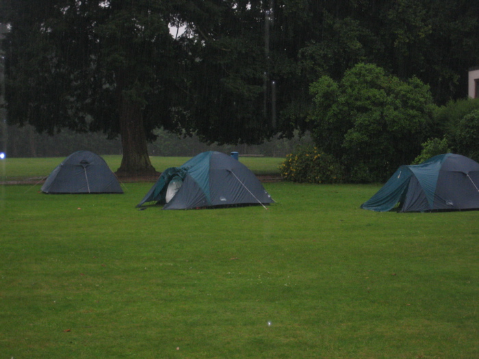 The rain poured and poured, though luckily we had completed all our activities.