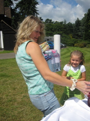 Sandy with refreshments