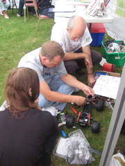 Frantically building the fifth car for Radio Controlled Car racing