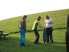 The two groups erect tents themselves - needing less help than before.