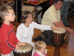 Ben, Vic and Dan on the drums