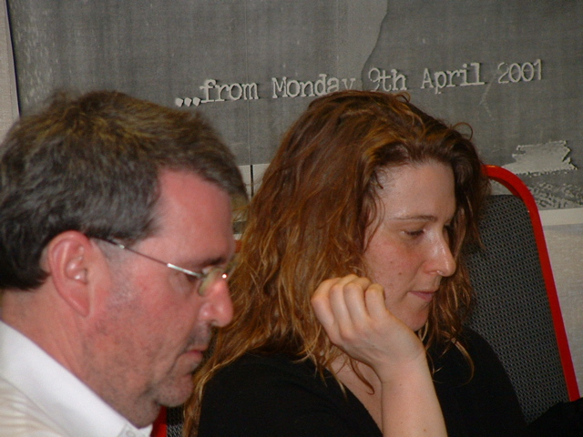 Tony and Gina chat to researchers