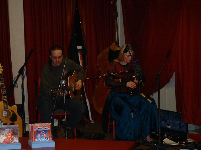 Jonny and Vix playing