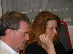 Tony and Gina chat to researchers
