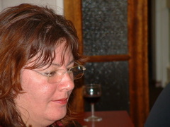 Shirley deep in chat
